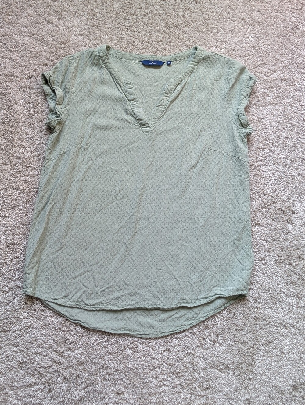 Tom Tailor Light Green V-Neck Blouse